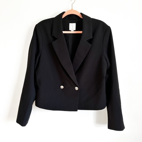 Joie Black Double Breasted Cropped Blazer sz XL - Picture 1 of 4